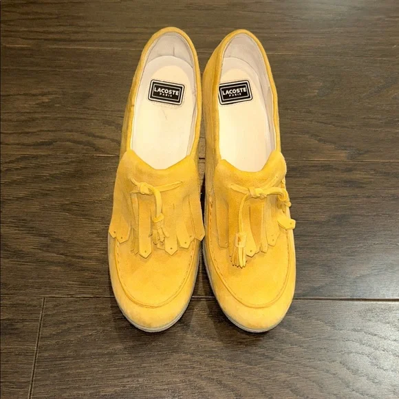 Lacoste Yellow Suede Heels - Picture 3 of 8